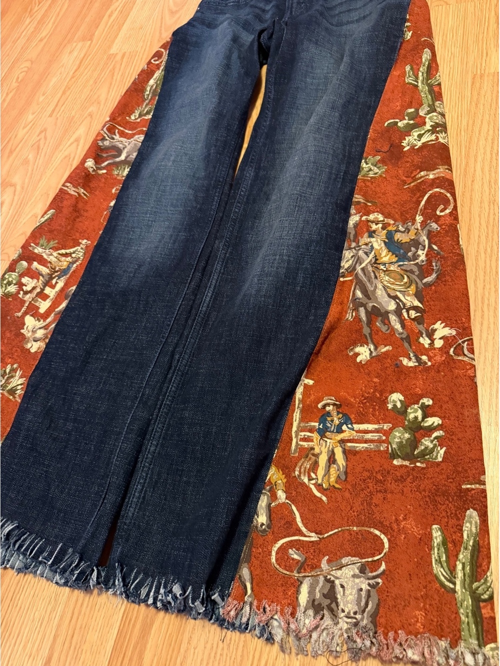 Custom Wideleg Jeans Western Wranglers Handmade size 1 x 33 - Picture 4 of 10